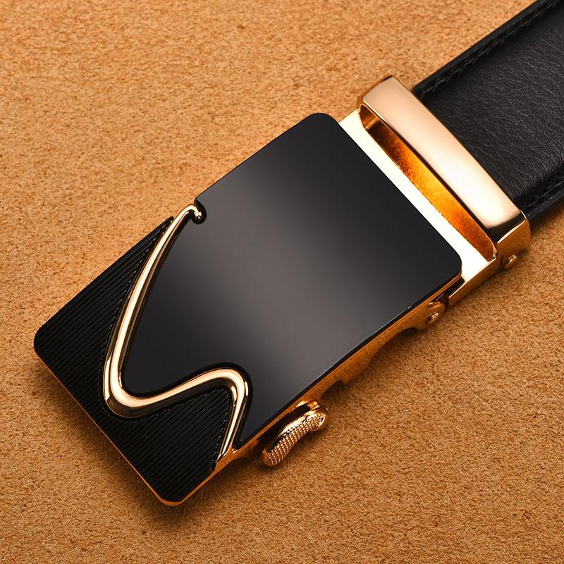 Men'S Automatic Buckle Belt True Two-Layer Cowhide Automatic Buckle High-End Men'S Pants Belt Business Source