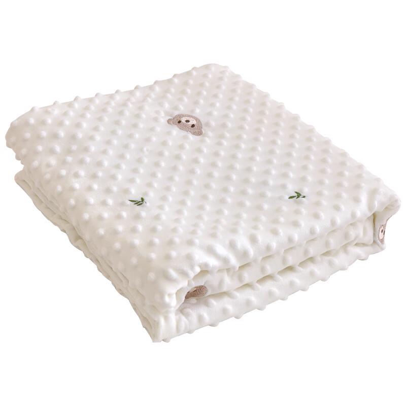GPPNKC Cartoon Embroidered Minky Dot Fleece Baby Blanket