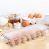 1/2/3/4Pcs Egg Container Refrigerator Egg Organizer with Lid Plastic Egg Holder Stackable Clear Egg Tray for Home Kitchen