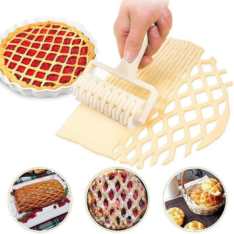 Plastic Lattice Roller Cutter Dough Cutter Pizza Dough Docker Cookie Pie Pizza Pastry Lattice Roller Cutter Bread Hole Punch