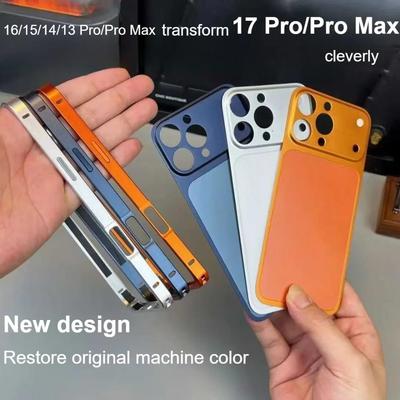 Ötvözet Fém Keret Tok IPhone 16 15 14 13 Pro Maxhoz Második Frissítés IPhone 17 Pro Maxra Nagy Ablakos Hátlap Ütésálló Borító