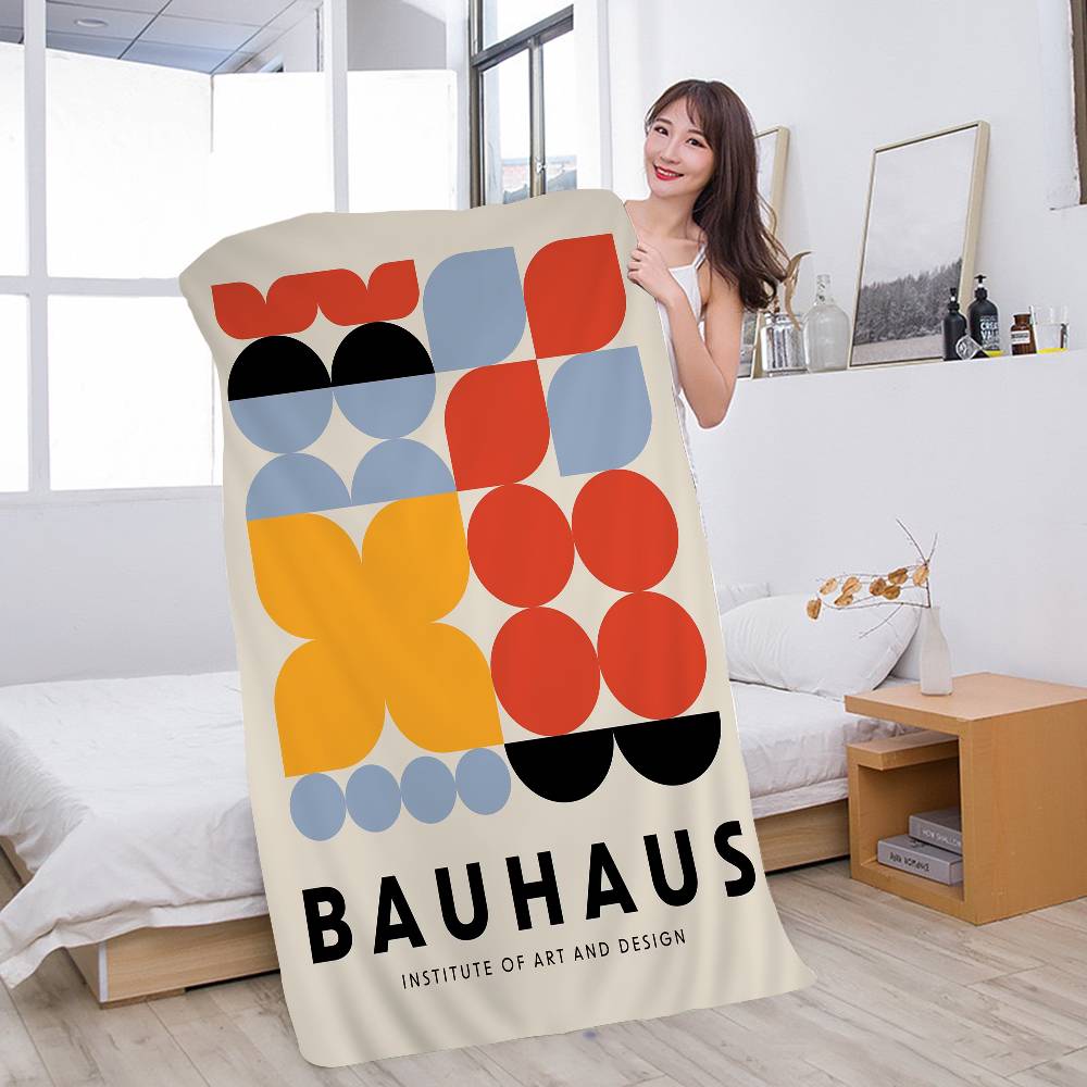 

Bauhaus Trendy Lines Half Circle Bath Towel Microfiber Soft Water Absorbing Breathable For Girl Kids Decorative Cartoon W40*H60(CM)