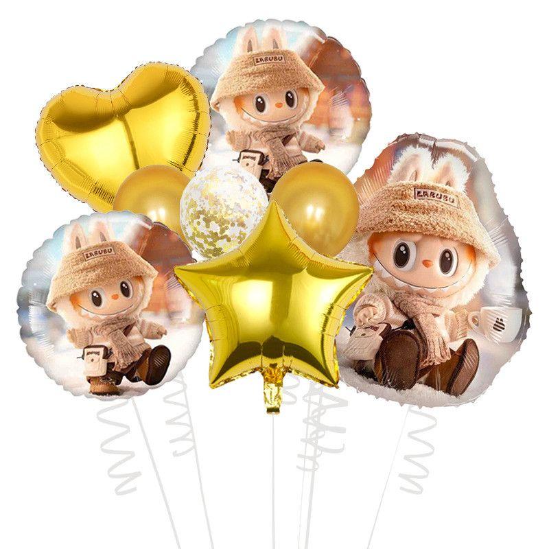 

Cute Labubu-themed Balloon Set for Children s Birthday Party Decoration Balloon Set as the picture3