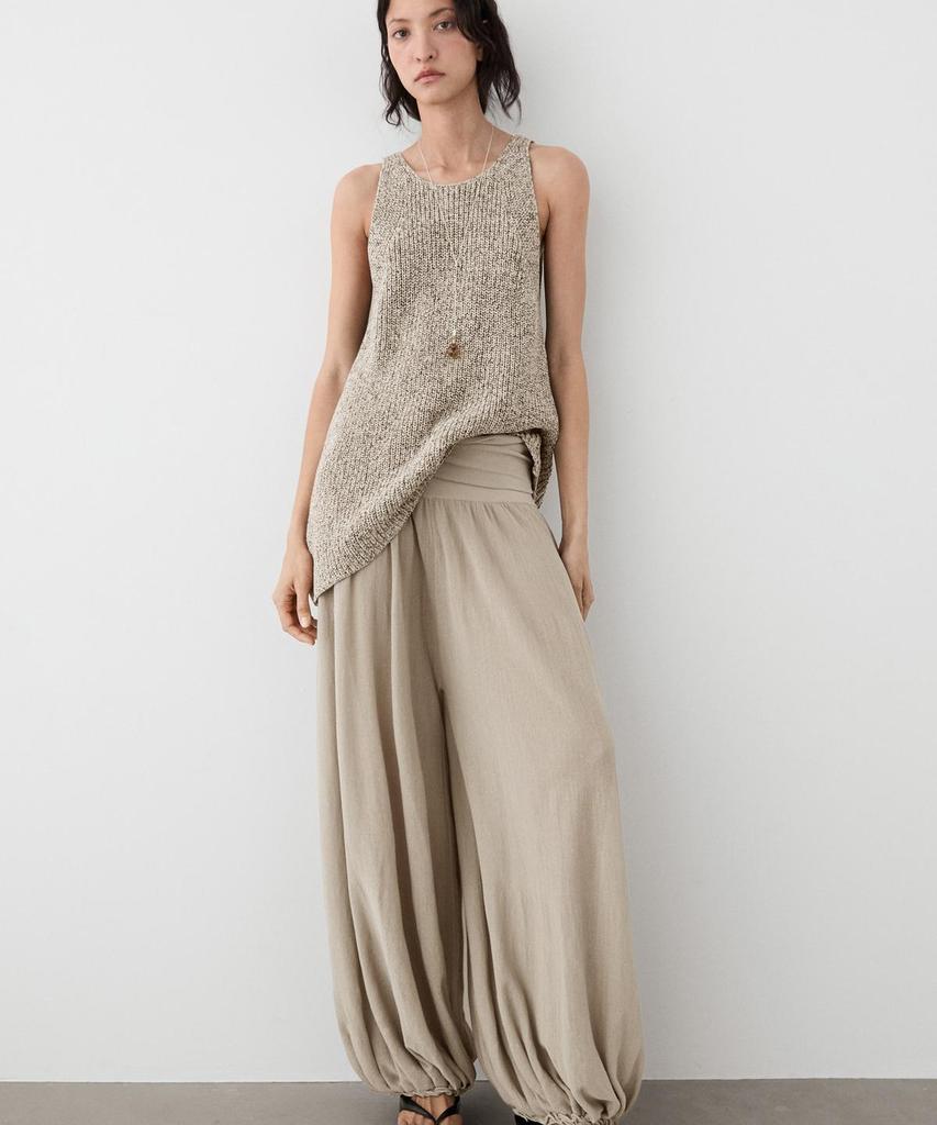 Masimodutti Wide Waistband Sarouel Pants