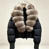 European and American natural real fox fur collar white duck down jacket women's short foreign style fashionable versatile warm jacket