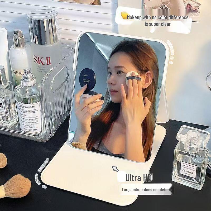 Luxuriöser Klapp-Spiegel für Make-up: Hochauflösendes, leichtes und cartoonhaftes Design für Studentenwohnheime oder Zuhause