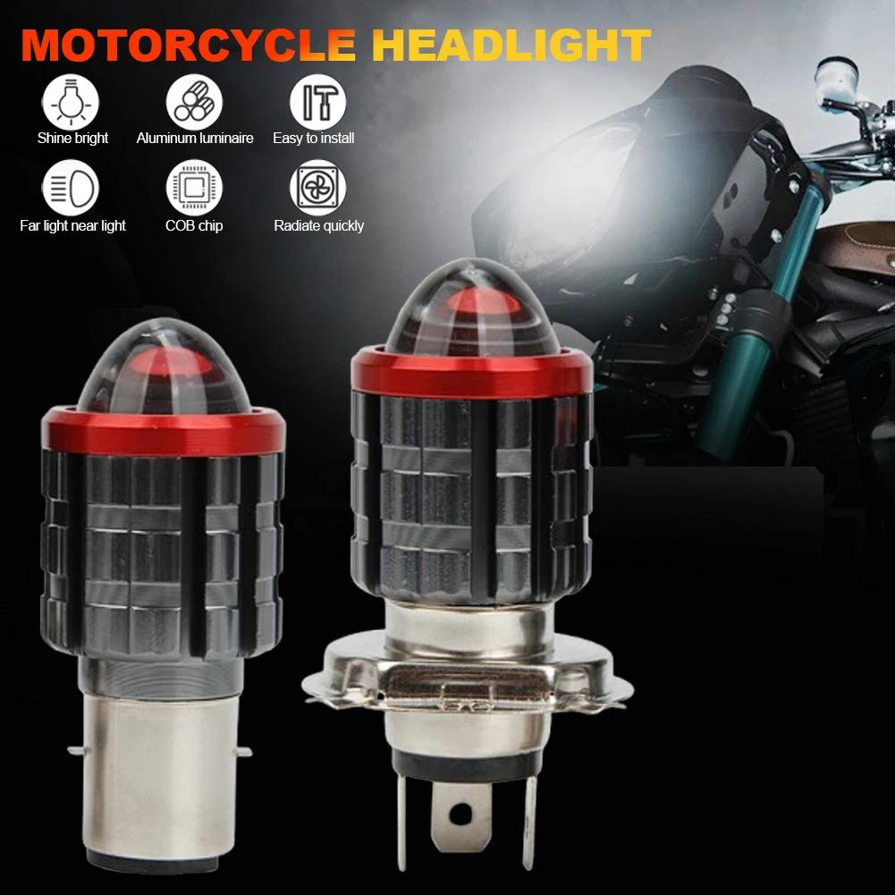 High-brightness H4 LED Motorcycle H6 LED Moto Motorcycle Headlight White Yellow Bulbs Lens High Low Beam Lamp Motorbike Lamp