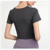 Sports Yoga Hoodie Summer Yoga Wear Tops Running Quick Dry Short Sleeve T-Shirt Fashion Fitness Clothing