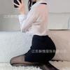 Sexy female secretary white-collar perspective long-sleeved shirt tight-fitting hip-wrapped short skirt uniform female teacher professional attire