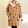 Coat Plush for Women Fleece Thickened Winter Double Layer Windbreaker Oversize Casual Hooded Jacket