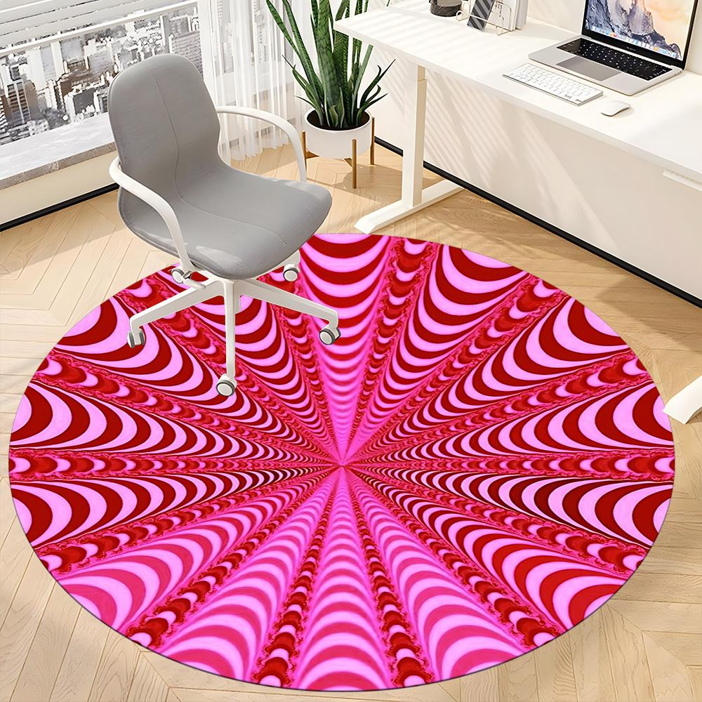 1pc Abstract Pattern Carpet for Office Non-Slip, Round Carpet, Soft & Comfortable, Carpet for Office, Lightweight Round Floor Mat