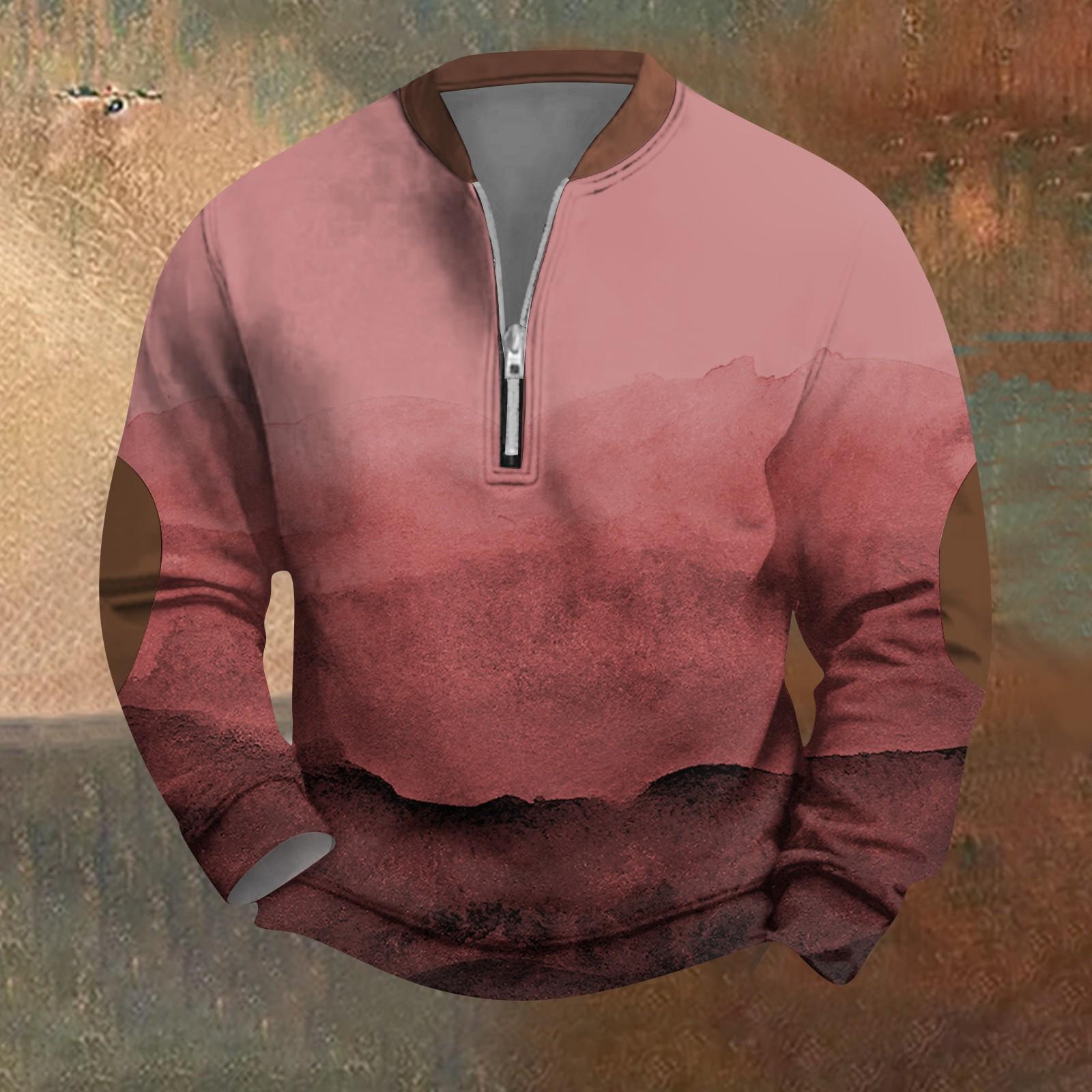 

Мужская повседневная толстовка в стиле ретро с градиентным принтом XL красный