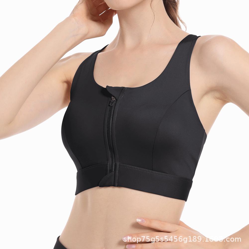 Front Zip High-Strength Shockproof Plus Size Wire-Free Sports Bra