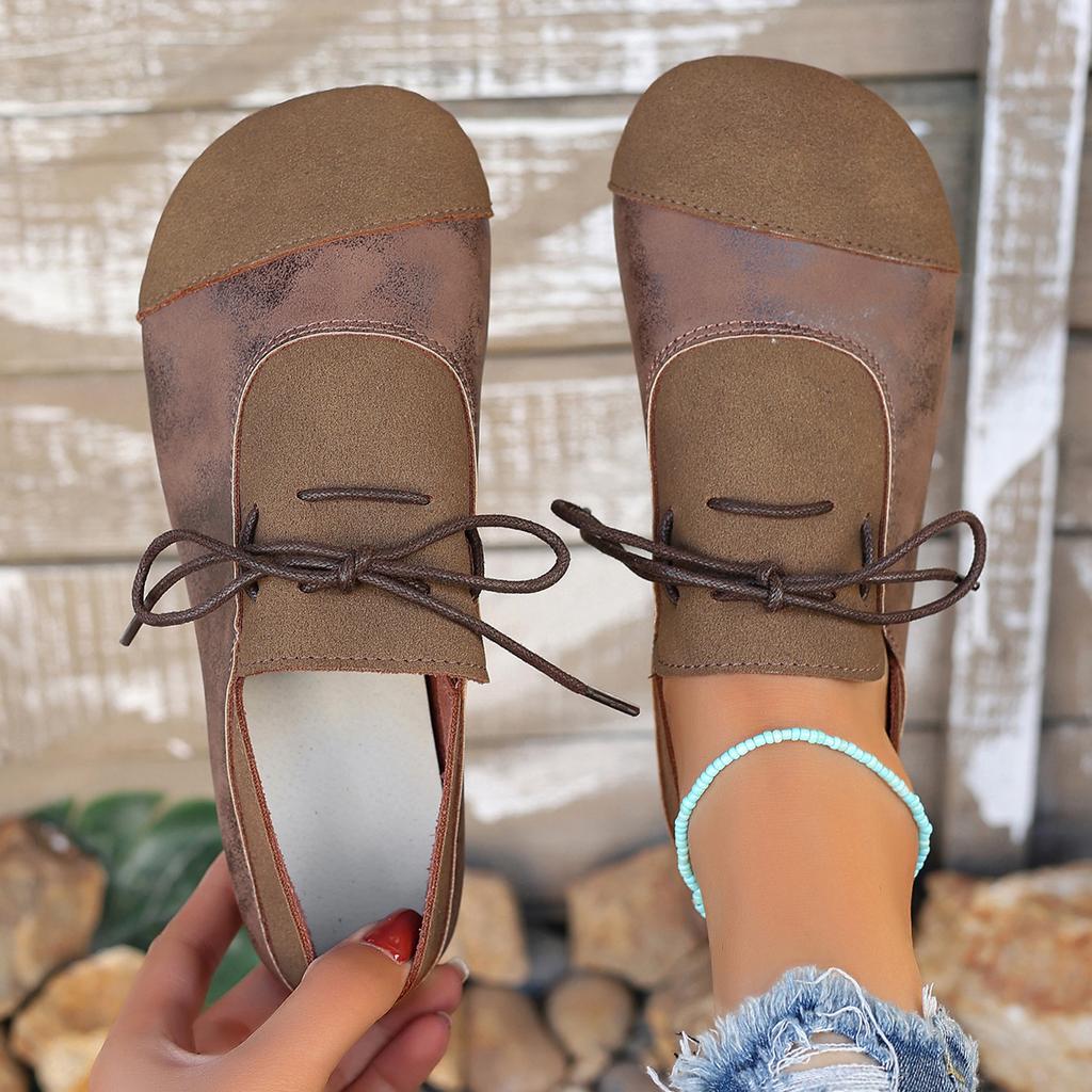 Fashion Women Flats Retro Low Top Lace Up Ankle Sneakers Vintage Style Plus Size Women Casual Shoes Comfortable Flat Women Loafers Shoes