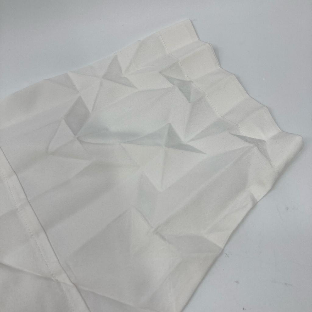 HOMME PLISSE ISSEY MIYAKE HP53FJ001 White Short Sleeve Pleated Shirt Tops 2 whiteUsed