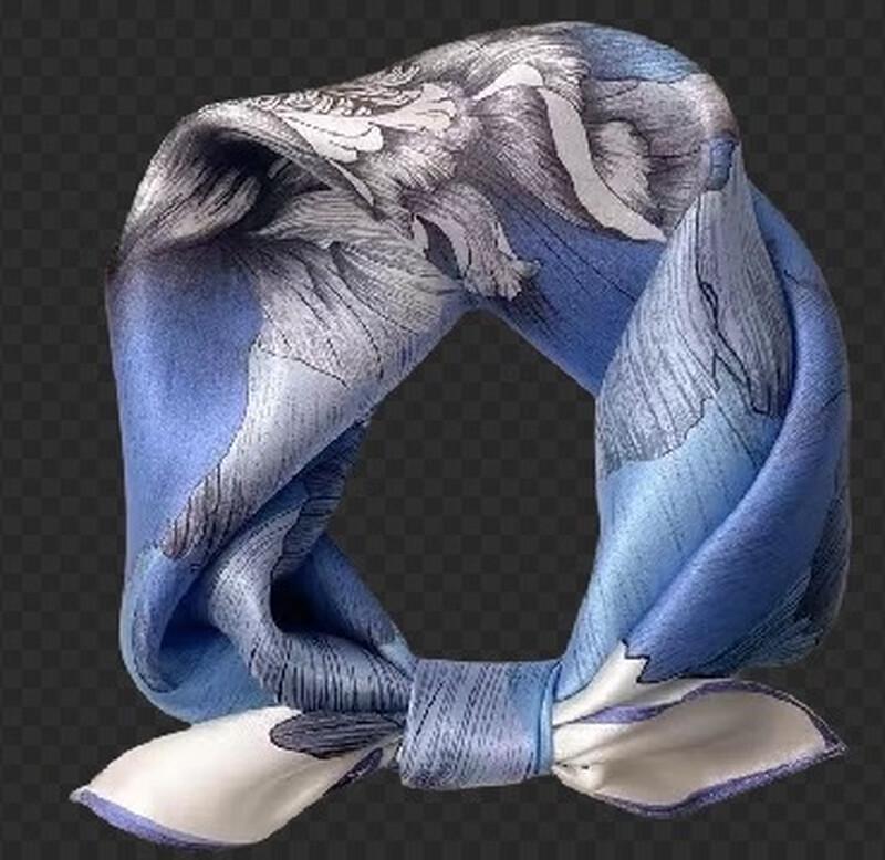 

SIYUTANG Lotus Print Silk Scarf