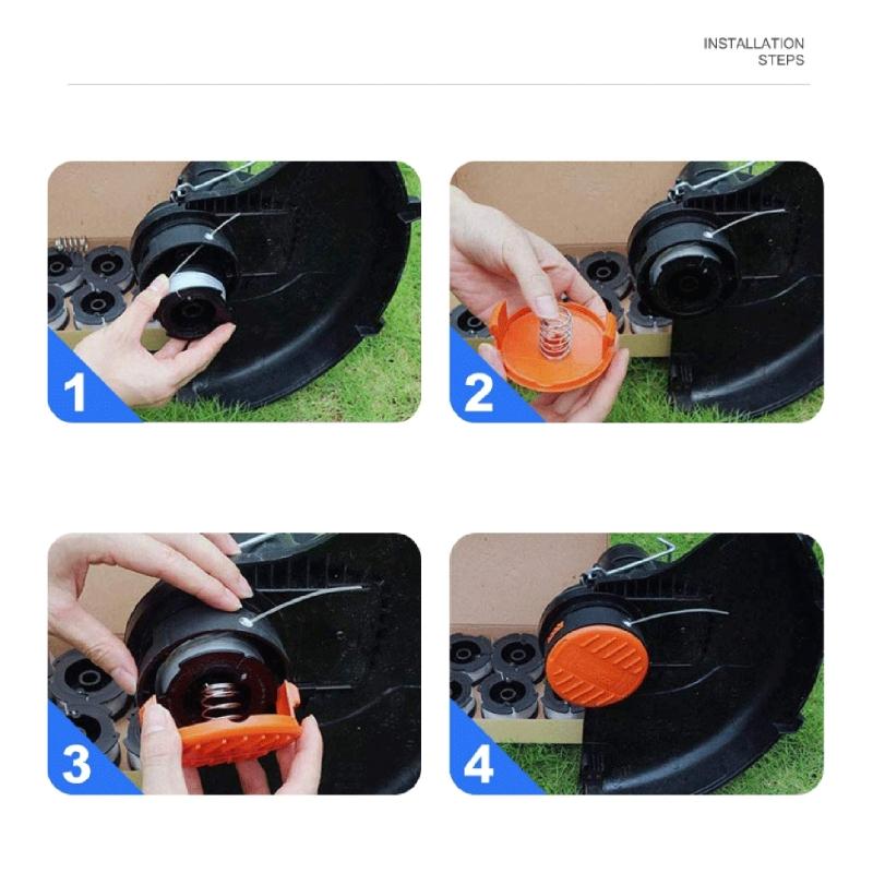 Pack of 6 Grass Trimmer Spools,for Black and Decker Grass Trimmer, Diameter 1.65mm, 10M Trimmer Spool