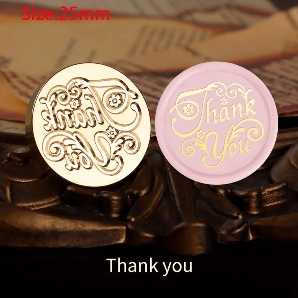 Wooden Wax Sealing Stamp Handle Brass Sealing Wax Stamps Head Retro Rosewood Handle Wax Seal Copper Head for Scrapbooking