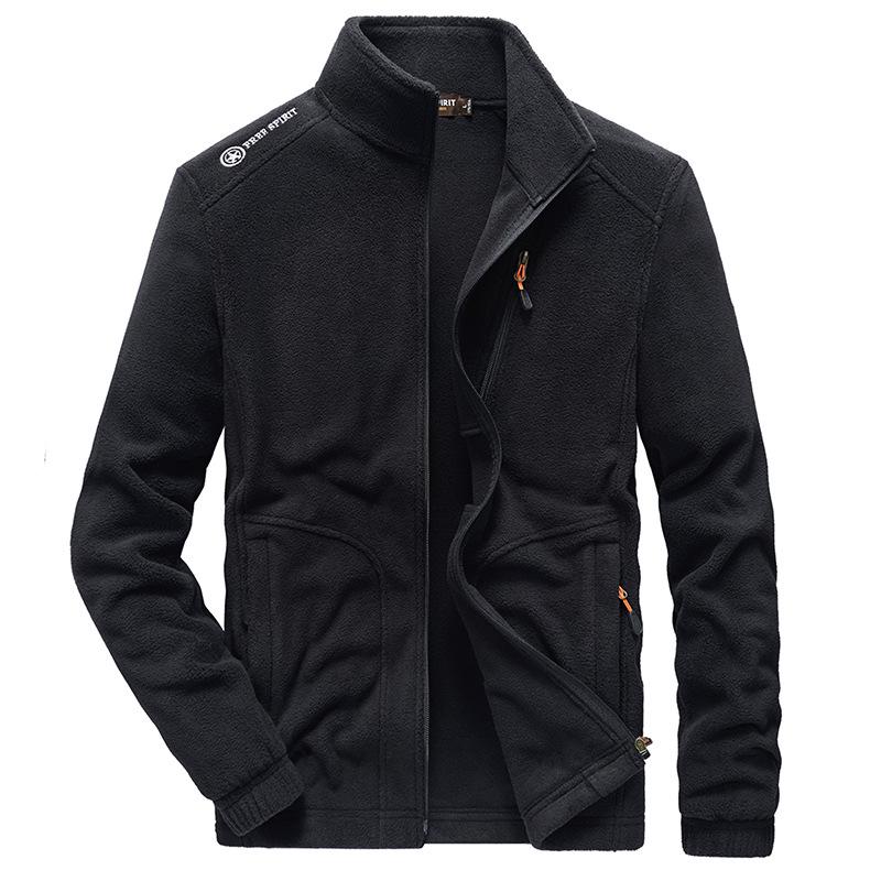 Men's Double-Sided Polar Fleece Jacket: Warm Cardigan for Students, Outdoor Sports & Casual Wear