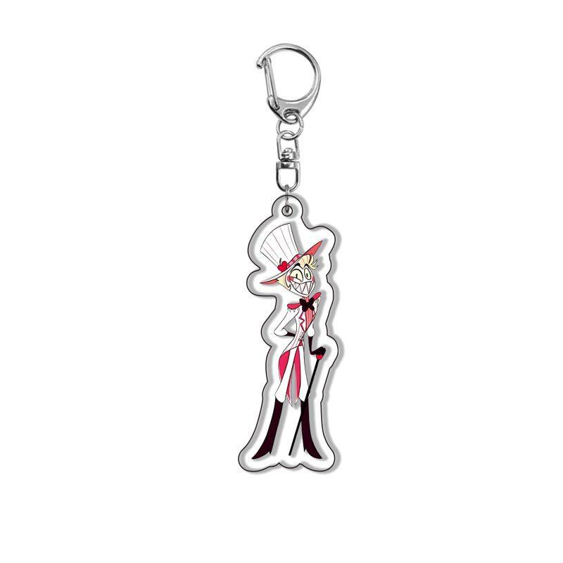 H-Hazbin Hotels Acrylic Keychain Cute Animation Anime Figurine Keyrings Backpack Pendant Vaggie Alastor Key Chain Fans Present Llaveros
