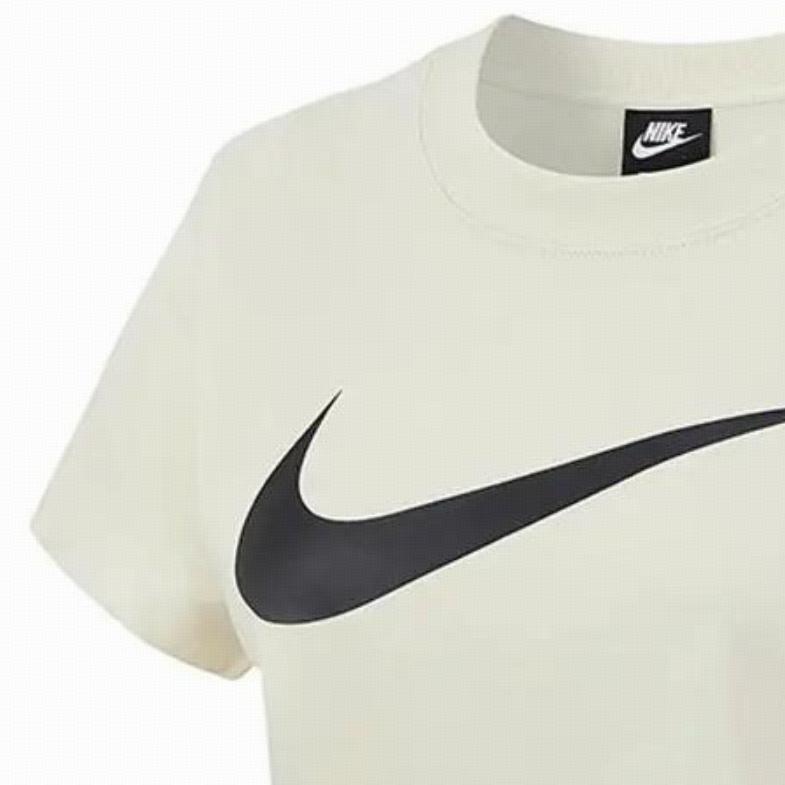 Nike Solid Color Logo Print Round Neck Short Sleeve T-Shirt Women Tops Gray DB3873-238