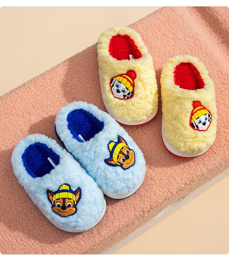 Paw Patrol Kinder rutschfeste Winter-Fellhausschuhe - Warm Baumwolle für Jungen & Mädchen