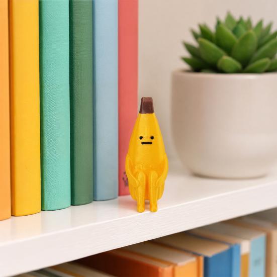 Anxiety Banana Man Figurine, Funny Stress Relief Figurine for Shelf, 3D Printed Desk Decor for Office