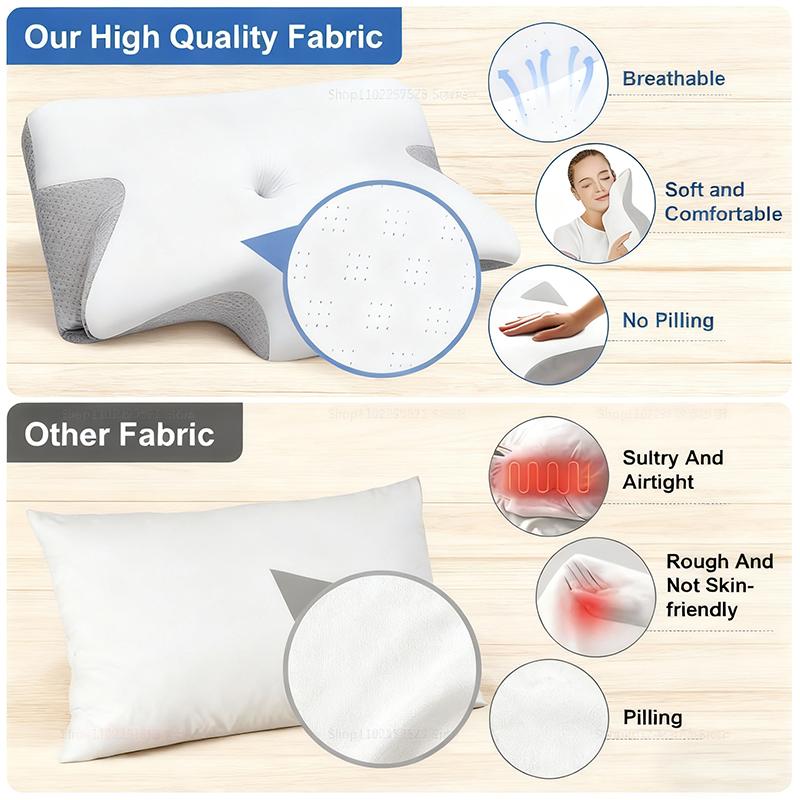 Side Sleeper’s Single Sided Memory Foam Pillow  Slow Rebound Cervical Support Pillow Core Adult Enhancing Space Cotton Pillow