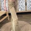 Retro Khaki Low-Waist Micro-Flare Jeans - 2025 Summer Collection