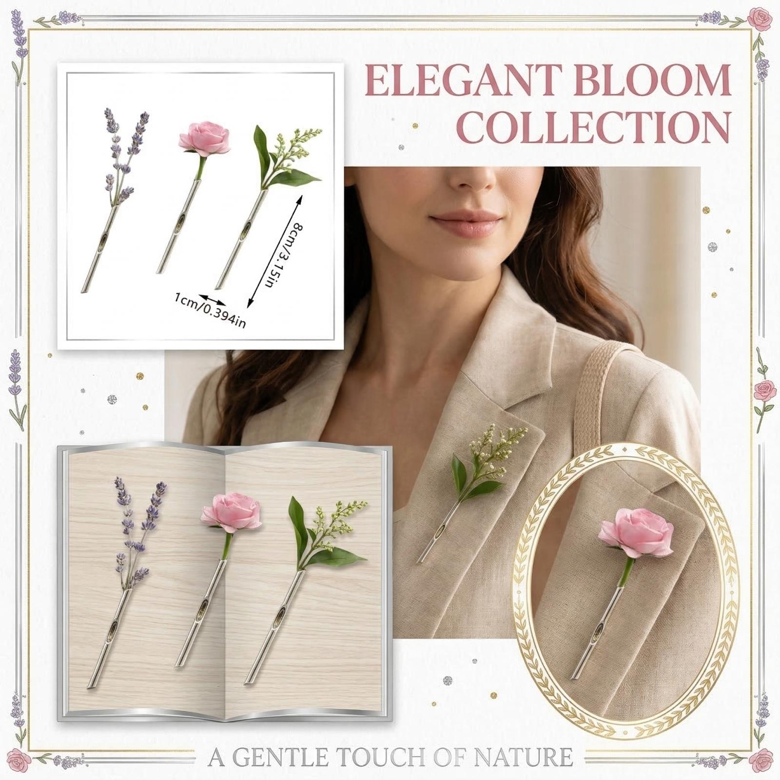 3 шт. Металлическая ветка дерева Женская нежная брошь Декорация One Size