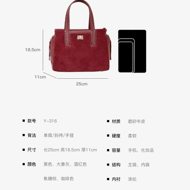 Echte Leder Damen Tasche Herbst Neu Vintage Matt Gespleißtes Rindsleder Kleine Quadratische Handtasche Boston Tragetasche
