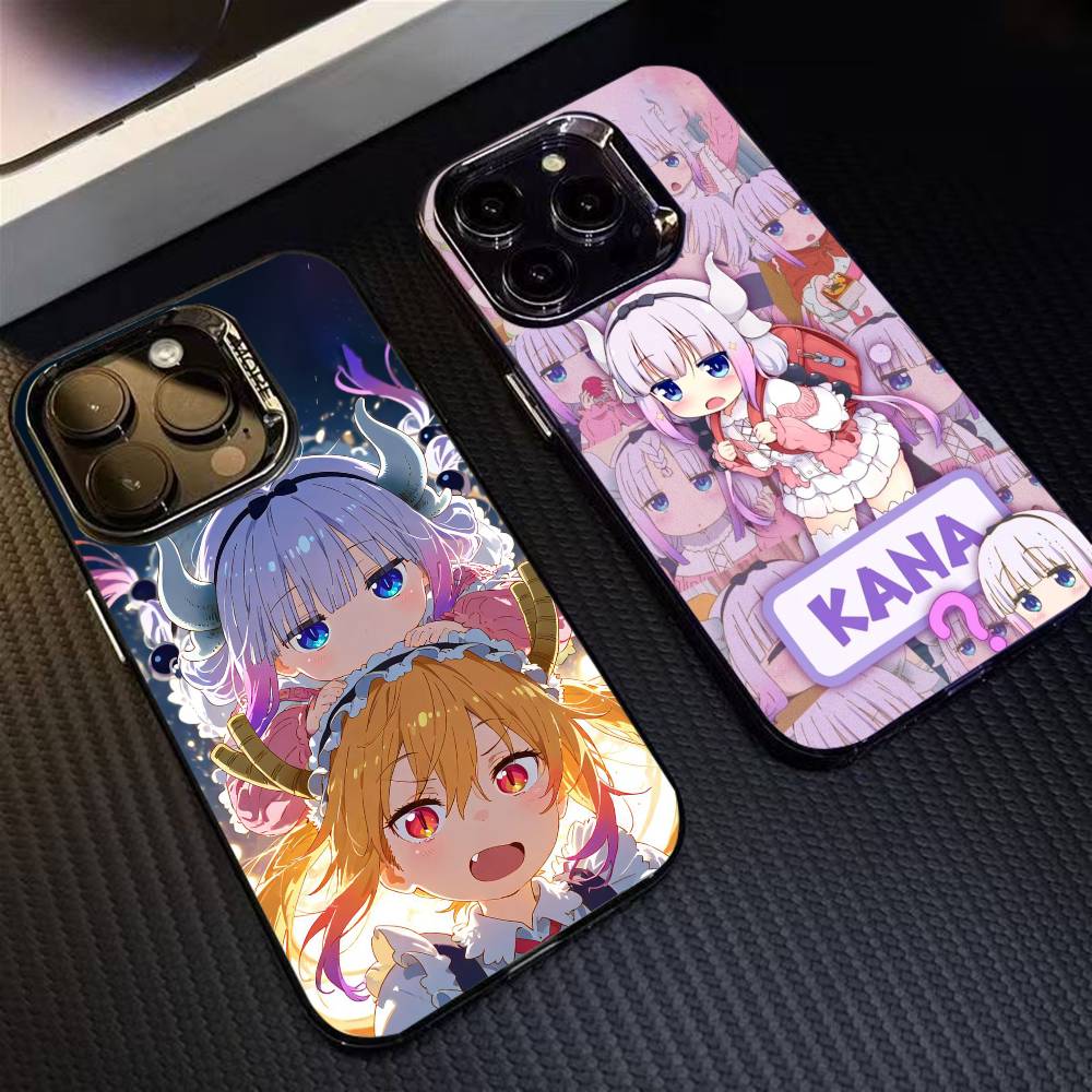 D-Dragon M-Maid K-Kanna K-Kamui Phone Case For iPhone 16 17 15 14 12 13 Pro Max Black Color Shockproof Cover