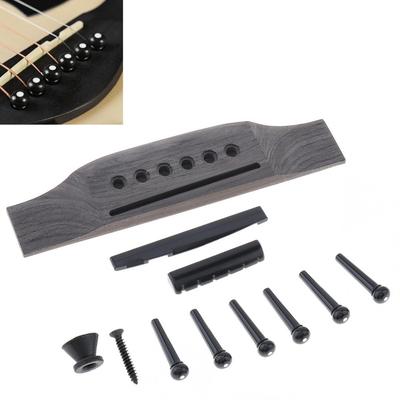Akustikgitarren-Steg-Set mit Stegstiften/Sattel/Sattelsattel-Gitarrenteilen für 40-41-Zoll-Akustik-Folk-Gitarre