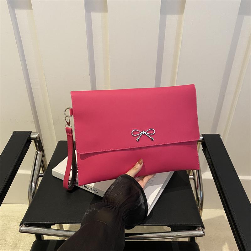 2025 Autumn New High-value Envelope Bag Simple Casual Bow Women's Clutch Bag Small Square Bag