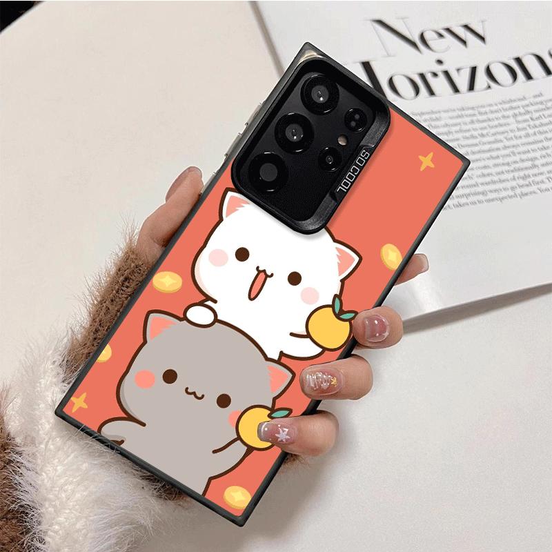Cartoon Cute Peach Goma Shockproof Phone Case for Samsung Galaxy S26 Edge S25 Ultra S24 FE S23 Plus S21 Cover Anti Fall Fundas