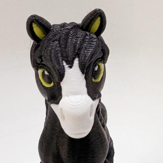 3D Printed Horse Ornament Simulation Pony Fidget Toy with Movable Joints Articulated Animal Model Educational Toy Home Office Decoration