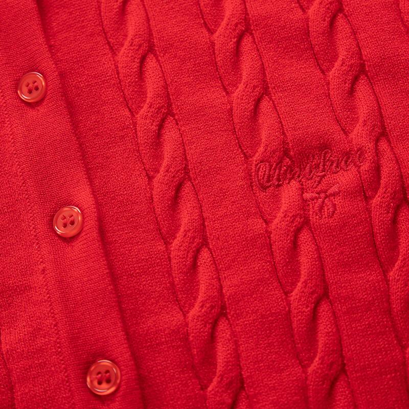 UNIFREE American College Style Embroidered Knit Cardigan