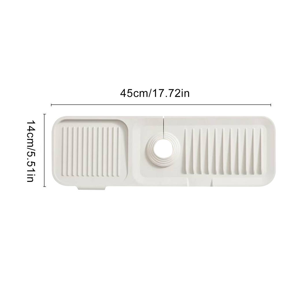 Silicone Faucet Guard Draining Mat Slope Kitchen Sink Splash Guard Self-Draining Silicone Mat for Bathroom Laundry & Bar