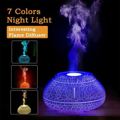 Aroma Diffusor Luftbefeuchter Ätherisches Öl Ultraschall Kaltnebel-Erzeuger Vernebler Farbige Flammenlampe Diffusor Aromatherapie