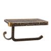 Toilet Paper Holder with Shelf Aluminum Alloy Wall Mounted Vintage Retro Tissue Roll Holder Dispenser for Bathroom