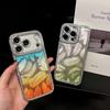 Bling Glitter Diamond Gradient Penas Pattern Plating Case For iPhone 17 16 15 14 13 17 Pro Max Lens Protective Shockproof Cover