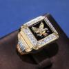 Kayi Gold-Plated Men's Diamond Eagle Ring: European & American Fashion, Noble & Bold Design.