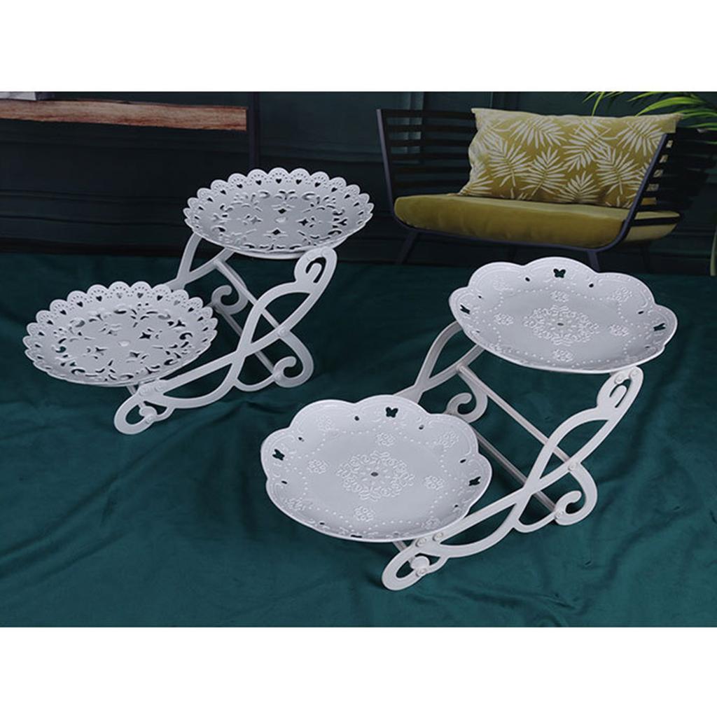 Metal Rod Fruit Plate Dessert Stand with Multiple Layers Detachable Cupcake Stand Holder 3 Tiers Cake Display Racks