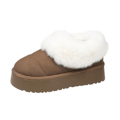 Ankle Flats Platform Women Snow Boots Suede Plush Warm Casual Shoes 2024 Winter New Thick Goth Shoes Chelsea Women Boots