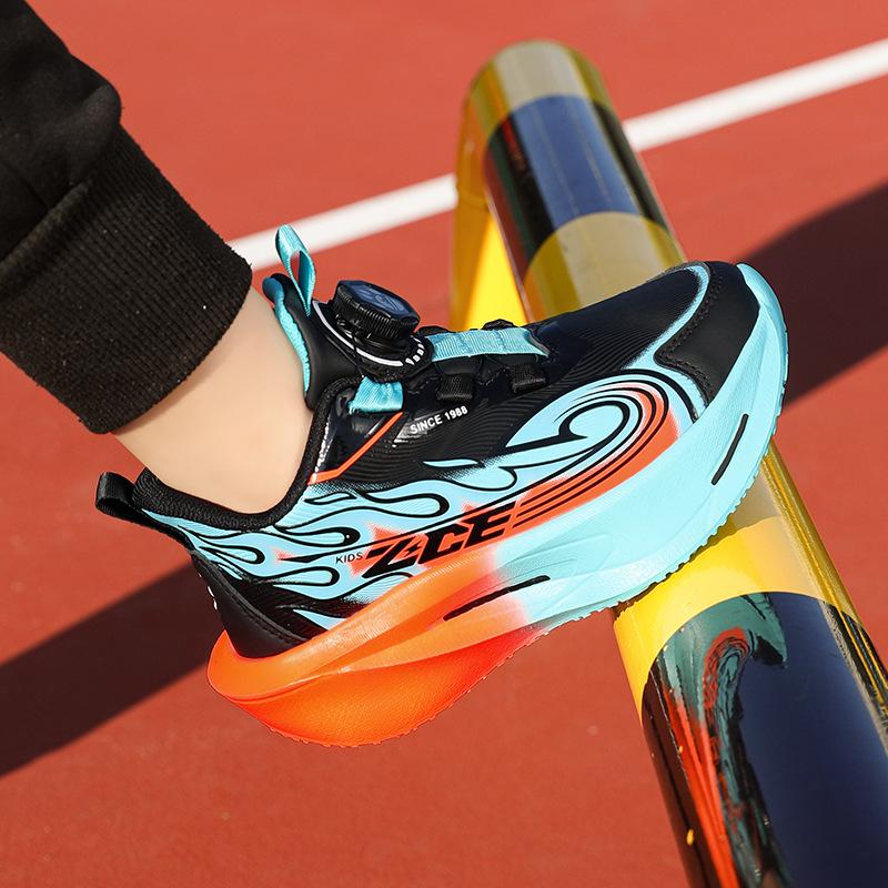 

Kids 2025 Autumn/Winter Lightweight Non-slip Running Shoes - Boys & Girls, Shock Absorbing, Sports Style for Big Kids 33 помаранчевий/чорний