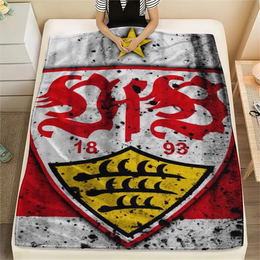 1 Stück VfB Stuttgart Druck Flanelldecke, Hohe Qualität, Bequem für alle Jahreszeiten, Heimdekoration, Wärme und Komfort, Perfekt für Weihnachtsgeschenke97 80cm x 120cm