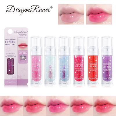 Ice Translucent Lip Gloss with Fine Sparkling Pearl Moisturizing Dye Lip Gloss Lip Gloss Oil Lipstick Base Warm Change Lip Gloss