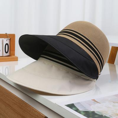 Damska czapka bejsbolowa z regulowanym dopasowaniem, ażurowa, oddychająca, z szerokim rondem, letni kapelusz z dużym rondem, czapka wędkarska przeciwsłoneczna do jazdy na rowerze