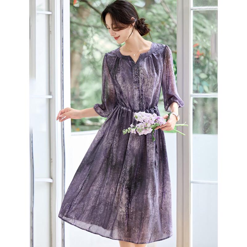 ORIGIN Women s Floral Print U-Neck A-Line Midi Dress 2XL