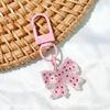 Cherry Blossom Heart Keychain: Handmade Transparent Ornament for Bags, Unisex Accessory